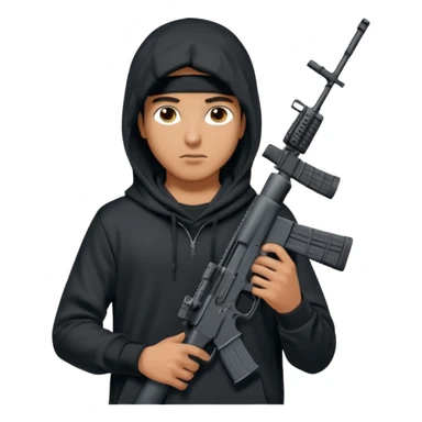 
Fais moi un jeune taliban qui ressemble qui tient une AR15 avec un hoodie a capuche, capuché, avec la cagoule nike therma fit hood sticker