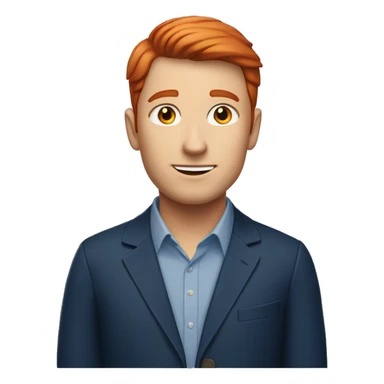 Man with short red hair and oxford blue shirt working in finance sticker