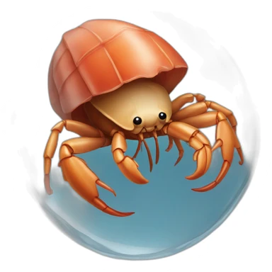 Hermit-crab stuck in plastic  sticker
