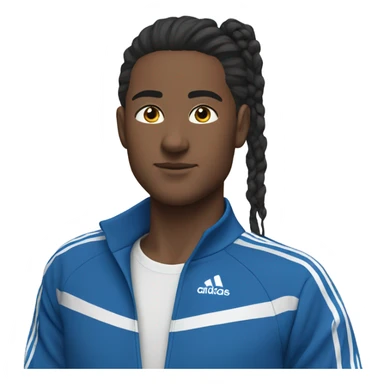 blue adidas sweat suit with white stripes sticker