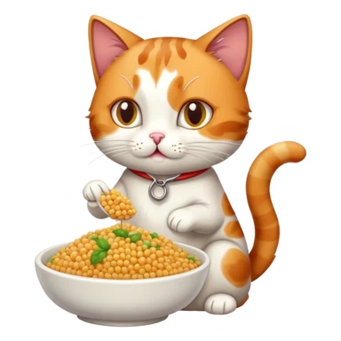 Cat eating Tunisian couscous  sticker