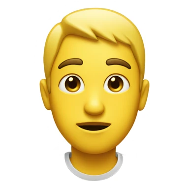 yellow straight face with side eye black dot on its cheek with black faded into white hair and think lips sticker