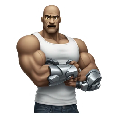 Cyborg arm and bicep with flexing shock sticker