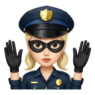 thief with police hat, thief mask, thief black dress. sticker