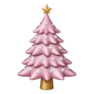 A light pink Christmas tree with white shimmering small stars all over it sticker