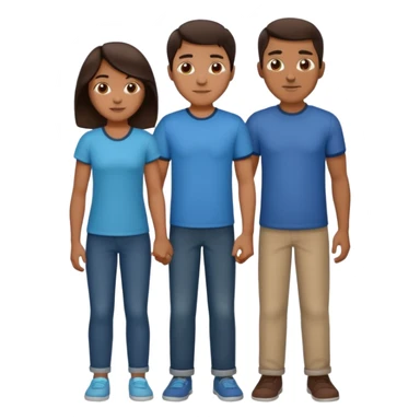 Hispanic family of five: mom, dad, three kids (two boys and one girl in the middle), all with dark brown hair sticker