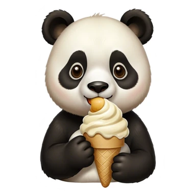 Panda eating ice cream look sticker