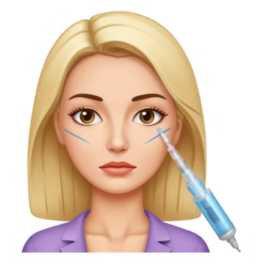 Woman taking a botox only one injection in the face sticker
