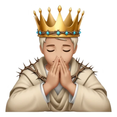 Praying hands with crown of thorns wrapped around sticker