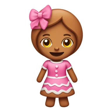 Gingerbread girl with pink dress sticker