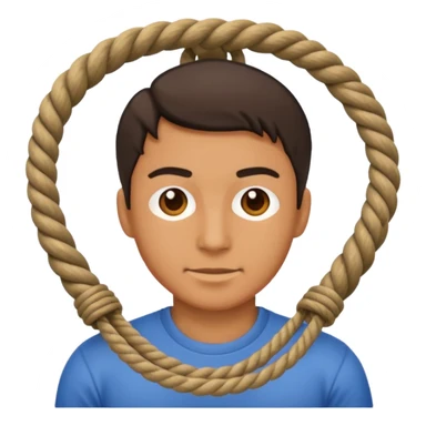 A man using rope to suicide  sticker