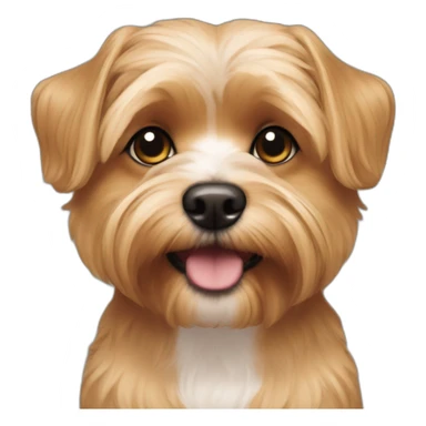 underbite beige shorkie dog halfbody shot sticker