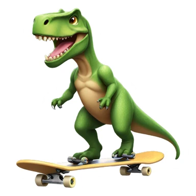 trex riding on a skateboard sticker