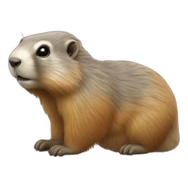 marmotte fleur sticker
