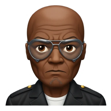 Create nick fury Superhero Emoji face only 1 eye patch black old person sticker