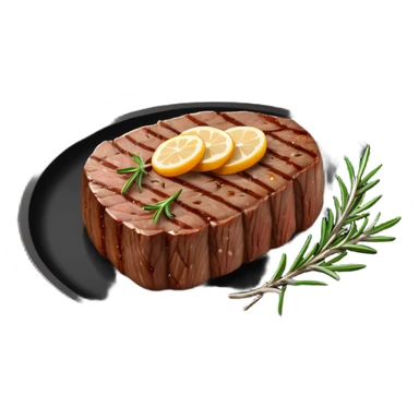 steak on a black platter sticker