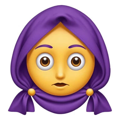 Hazme un emoji de una toalla morada con ojos de Cari con ojos de caricatura con boca sticker