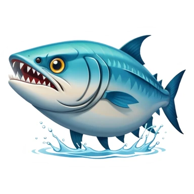 An angry barracuda swims swiftly through the water, its sharp teeth bared and ready for action sticker