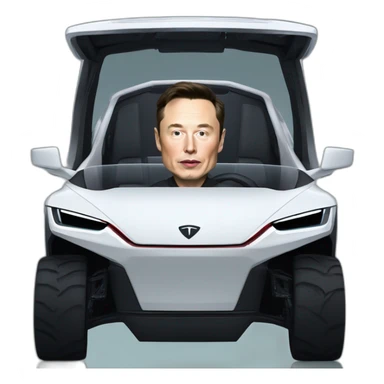 Elon musk riding in a Tesla cyber truck  sticker