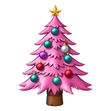 Christmas tree pink sticker
