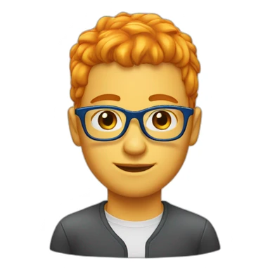 cheveux-orange-yeux-bleus lunettes sticker