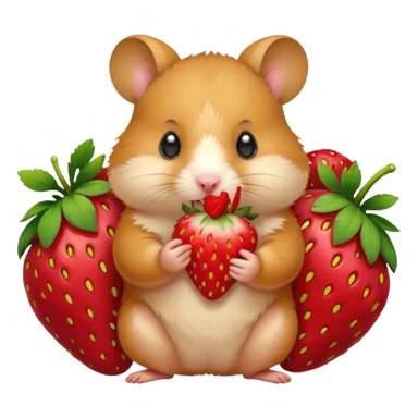 hamster eating strawberries sticker