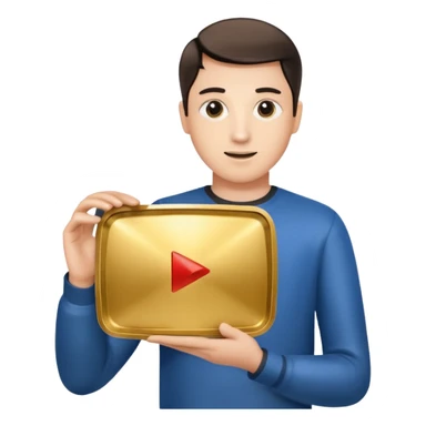 flexing youtube golden play button sticker