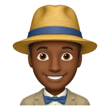 Visage homme créole réunionnais avec chapeau sticker