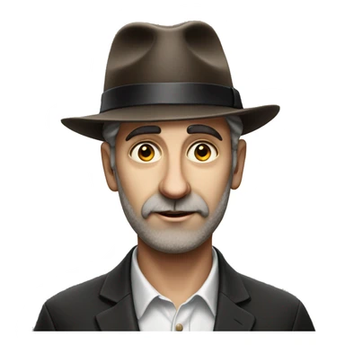 Jewish man in a Jewish hat photorealistic serious sticker