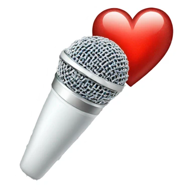 white sparkly microphone with red heart sticker