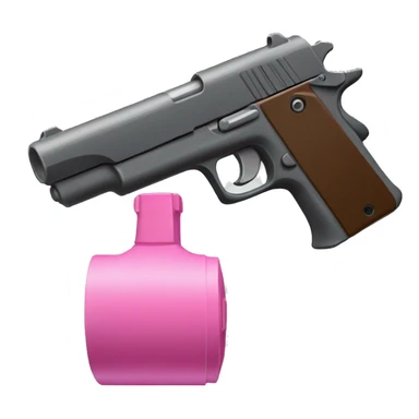 pink an dark gray gun with a perspective with the barrel looking away from the camera sticker