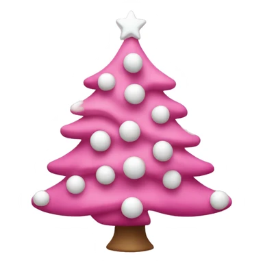 Pink christmas tree with white decorations sticker