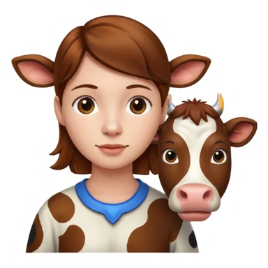 Half human half Cow sticker