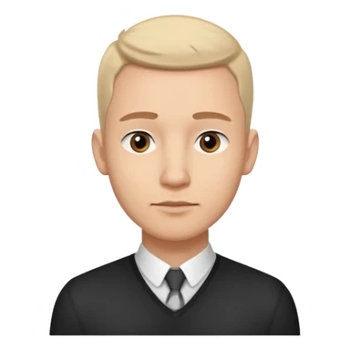 man wearing a black strap watch portrait, head and shoulders only, long face shape, sharp nose, calm expression, black strap watch on wrist, 3D cartoon, mobile game icon style, clean background, no text, no watermark
 sticker