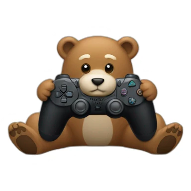 Ours qui joue à la ps 5 sticker