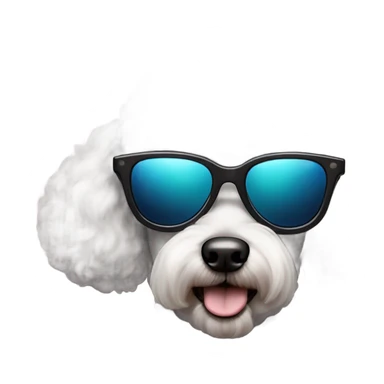 Poodle wearing sunglasses sticker