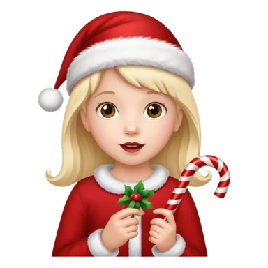 Little Girl with candy canes celebrating Christmas sticker
