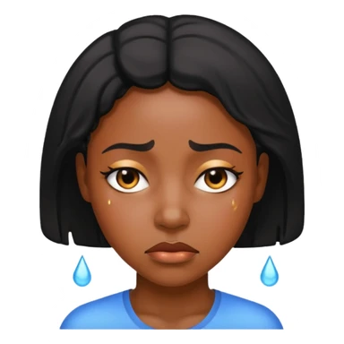 Black woman sad and sweating water sticker