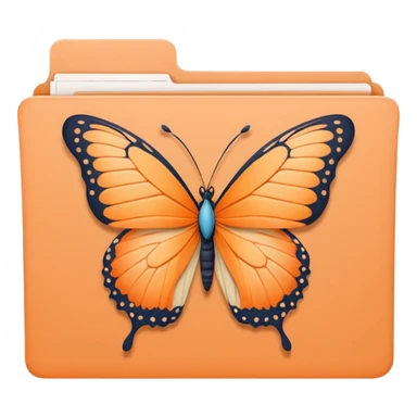 pastel orange file folder with butterfly on the cover sticker