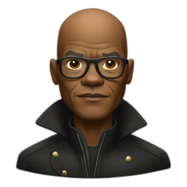bald samuel l jackson in leather coat sticker