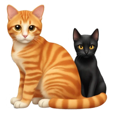 Orange cat and black kitten sticker