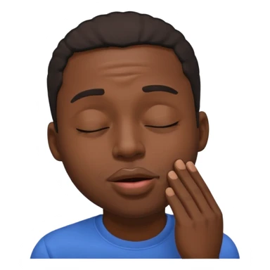 Make a black guy but he's closing his eyes and puckering his lips. Also it should look like he's trying not to laugh. sticker