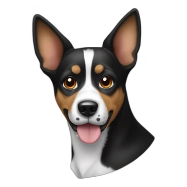 Black and White dog pointy ears spots sticker