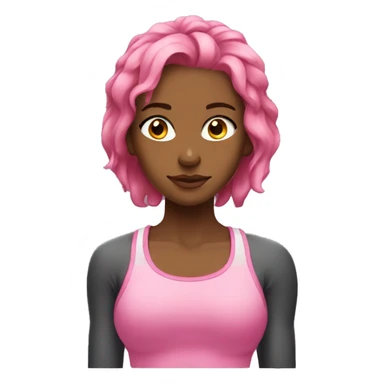 Pink hair girl in the gym sticker
