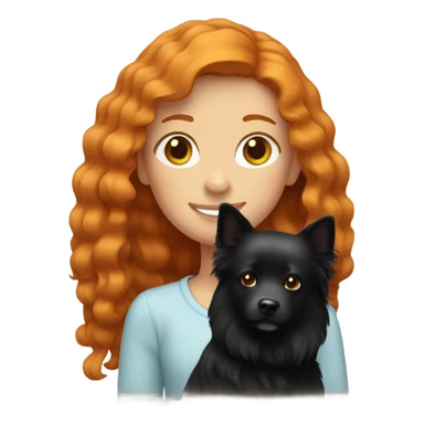 Ginger girl with black spitz sticker