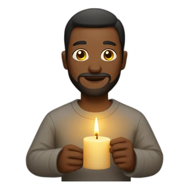 cult man holding candle sticker