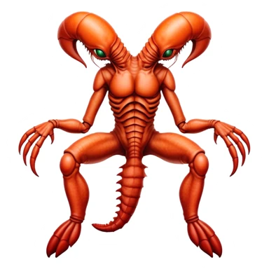 xenomorph alien in lobster skin in man legs sticker