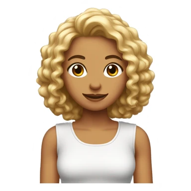 Femme avec les cheveux mi- longs et bouclés sticker