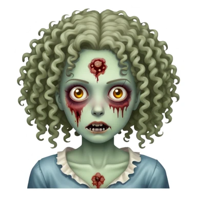 uma mulher zumbi de cabelo cacheado  sticker