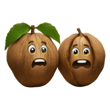 Two giant walnuts on a table sticker